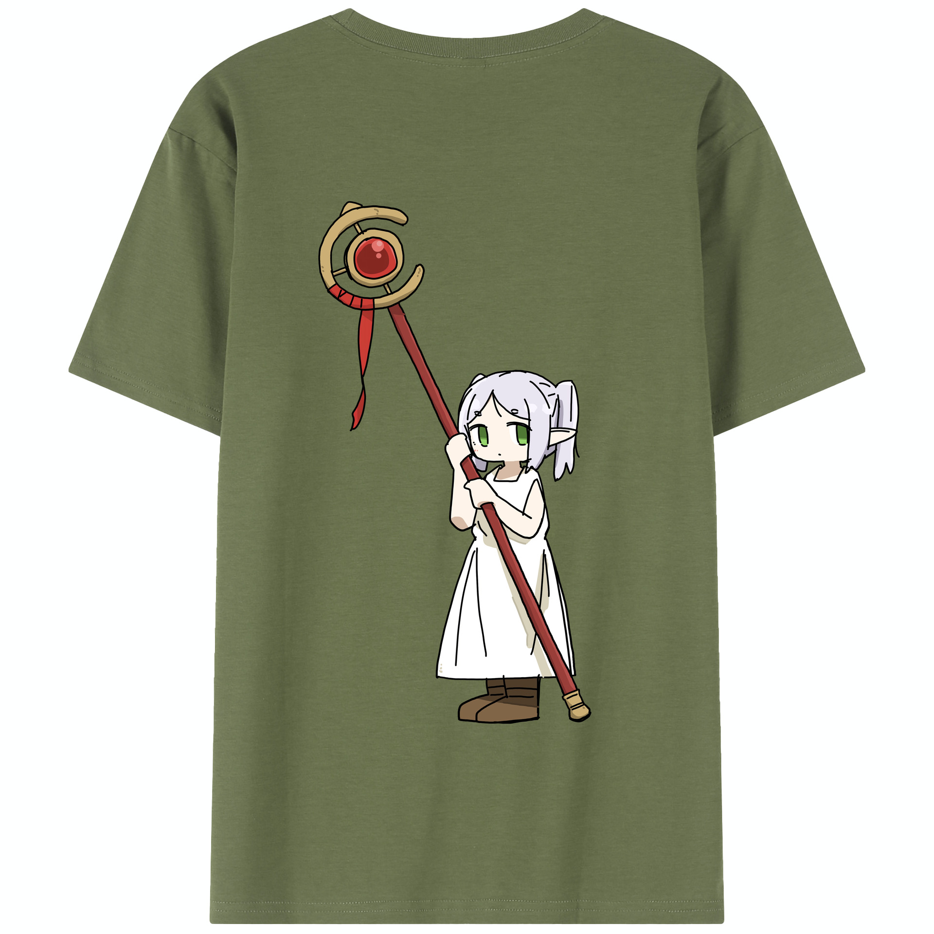 （画像用） 葬送のフリーレン Frieren 綿100％半袖Tシャツ（背面プリント）